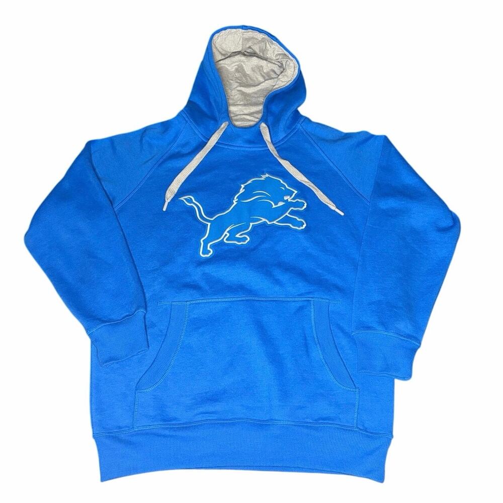 Detroit Lions NFL Antigua Victory Hoodie Mens Large Honolulu Blue Pullover
